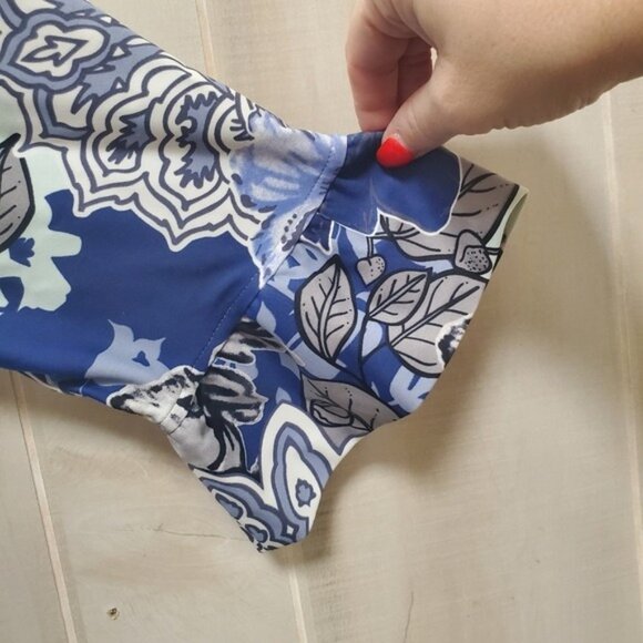 Anthropologie Aryeh Sheath Dress Ruffle Sleeve Mix Prints Size L - Picture 8 of 11